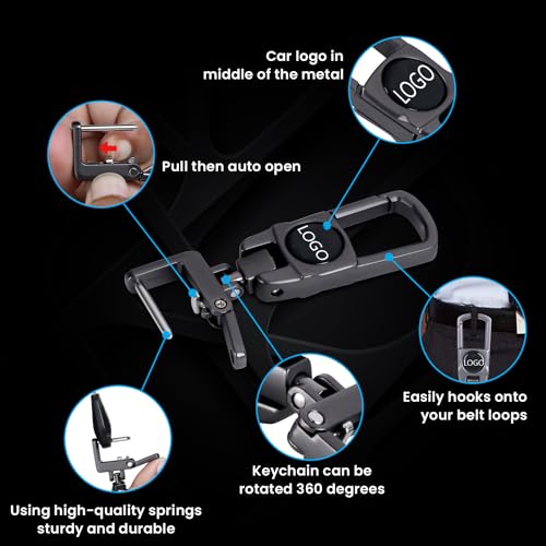 Image of NIVIZEN Heavy Duty Metal Bike Keychain Compatible for Triumph Bikes | 360 Rotating Spring Lock Key Accessories with Triumph | Rust-Free, Durable Gun Metal Black Key Holder
