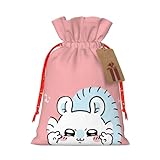 ギフトバッグ ちいかわ モモンガ ラッピング袋 巾着袋 巾着ポーチ 引きひも袋 大容量 軽量 多用途 小物収納袋 トラベルポーチ 化粧品バッグ 小分け袋 おしゃれ かわいい 人気 誕生日 結婚式 記念日 プレゼント 12*17.5cm