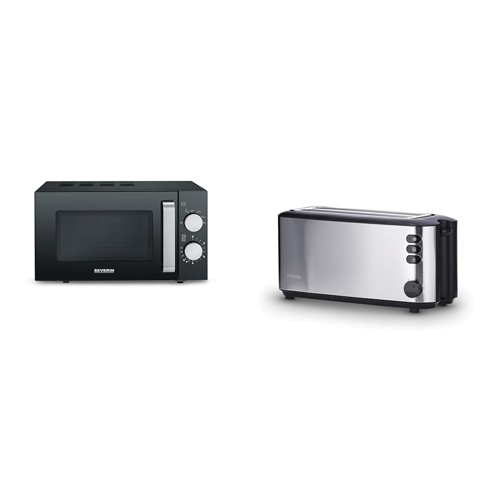 SEVERIN Mikrowelle mit Glasboden & Automatik-Langschlitztoaster