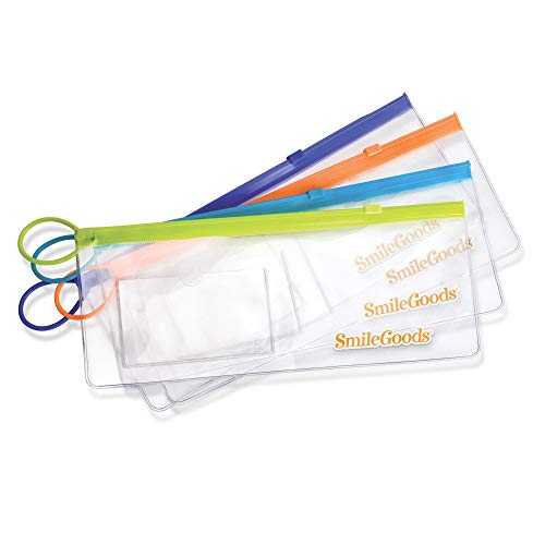 SmileGoods Zipper Pouch with Business Card Holder, 4.5" x 10", Dental Friends, Pack of 72