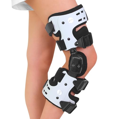 FocuBoody Unloader Knee Brace Men and Women - Lightweight Low Profile OA Knee Brace for Arthritis Pain and Support - Premium Knee Support for Medial and Lateral Knee Pain White (Right)