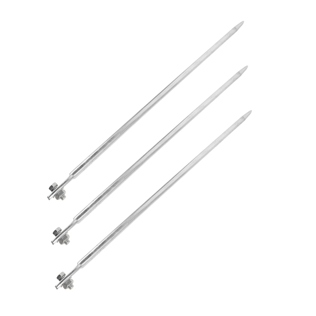 SHINEOFI 3 Pezzi Picchetti Zincati per Messa a Terra in Ferro 50cm per Impianto Elettrico Residenziale, Riduce la Resistenza di Terra Installazione Rapida