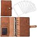 Produktbild Notizbuch Ordner, A6 Ringbuch, PU Leder Loseblatt Notizbuch, 6 Löcher Binder Notizbuch, mit 12 Loseblatt-Reißverschlusstaschen, Schreibwaren für Mehrere Taschen für die Home-Office-Schule (Braun)