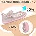 L-RUN Toddler Girls Dress Shoes Mary Jane Shoes for Girls Non-Slip Ballerina Flats with Bow Pink 5.5-6 Toddler
