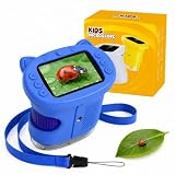 OAEBLLE Mikroskop für Kinder, 1000X 4K Digitales Taschenmikroskop mit 2,4" IPS-Bildschirm & 8 LED, Foto Video Handmikroskop für Naturbeobachtung & MINT Lernen, Geburtstagsgeschenk Jungen Mädchen, Blau