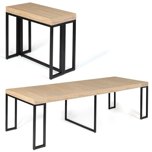 IDMarket Mesa consola extensible Toronto para 14 personas, diseño industrial