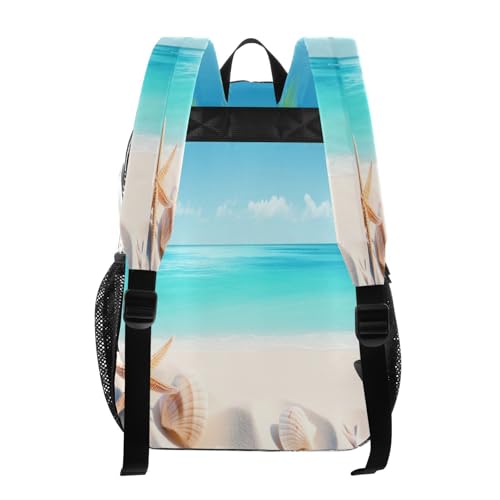 Sunny Beach Clear Backpack - Stadium Approved Large 15.7-inch Waterproof Transparent Bag for Sports, Concerts, Work, Travel#2053