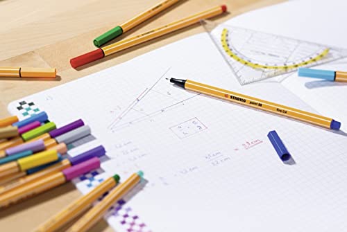 Fineliner - STABILO point 88 - 10 kleuren - standaardkleuren