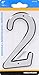 HIllman 841600 4-Inch Nail-On Reflective Plastic House Number 2