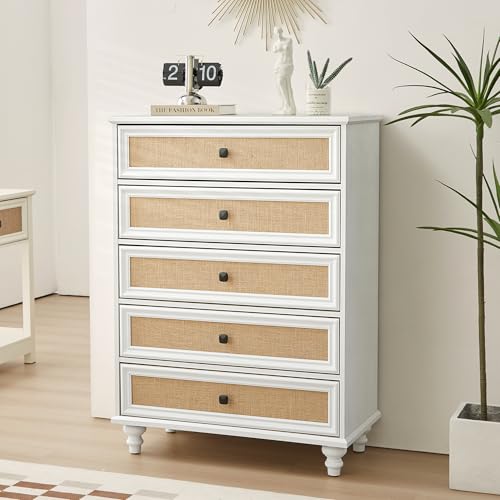 10-Drawer-Dresser-for-Bedroom-Mid-Century-Modern-Wide-Wood-Rustic-Chest-of-Drawers-Wooden-Storage-Organizer-Dressers-with-Burlap-Rattan-Drawers-for-Living-Room-Hallway-Closet-Entryway-Beige-White 10 Drawer Dresser for Bedroom Mid Century Modern Wide Wood Rustic Chest of Drawers Wooden Storage Organizer Dressers with Burlap Rattan Drawers for Living Room Hallway Closet Entryway Beige White