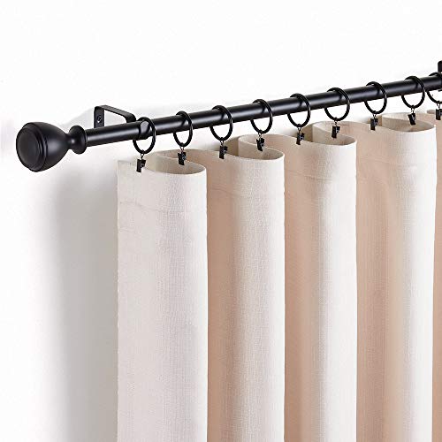 image for ARPENTER 40 Pack Black Curtain Rings with Clips for Drapes, 2.2 inch O