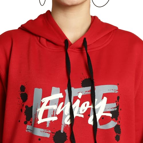 Image of Mack Jonney Printed Hooded Cotton Fleece Sweatshirt for Women-MACK32482