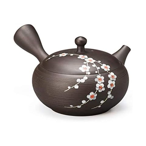 Yamaki Ikai Tamakitsu Black Mud Flat Circular Line Dropping Plum Teapot Cover