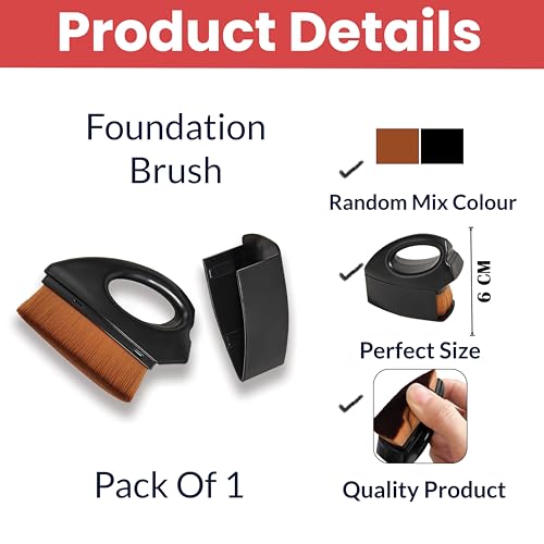 Image of TEMPERIA (1 pcs) Foundation Brush for Face Makeup for Women - Foundation Blending Kabuki Brush with Protective Case - Compact Travel Friendly, Ergonomic Design (MN01)