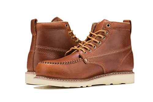 Image of Golden Fox Work Boots 6 inch Men's Moc Toe Wedge Comfortable Boot for Construction