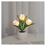 Simulación LED Tulip Night Light Table Lights Lámpara de Escritorio LED Tulip Lamp Lámpara de Mesa de Flores Artificiales Adornos for el hogar Sala de Estar Decoración de Escritorio