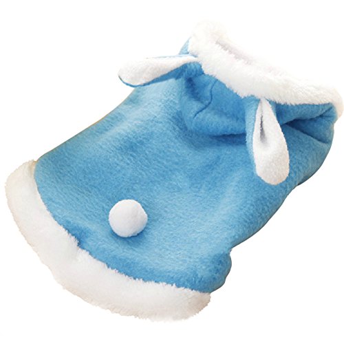 Ropa del traje del perrito del otoño y del invierno,AZX,Perro Gato Sudaderas Invierno De Terciopelo De Conejo Ropa Para Mascotas (XS, Azul)