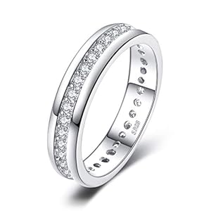 JewelryPalace Ringen Vrouwen Trouwringen Zilver 925 Dames Zirkonia Zilveren Ringen Trouwringen Inzetring Trouwringen Aanzoeksring Eternity Ring Eternity Ring Set Dames Sieraden Rosé Goud Goud