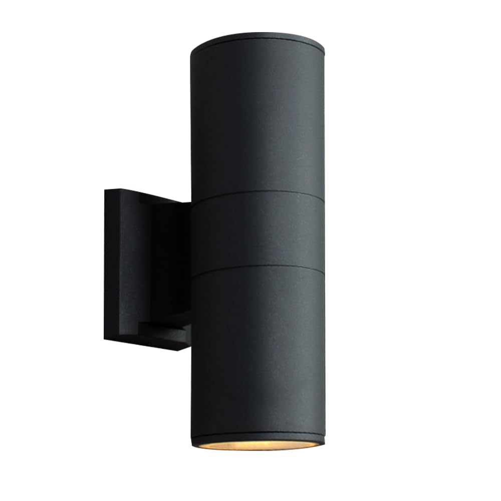 ITOSUI Outdoor LED Wall Sconce - Waterproof Up Down Cylinder Light for Patio, Garden, and Porch(Svart,18W)