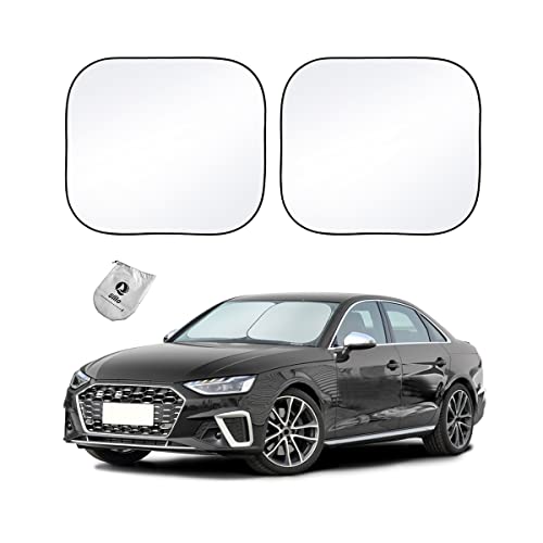 Car Front Windshield Sun Shade, 2 PCS Reflective Foldable Windshield Sunshade/Cover for UV Rays, Sun Glare, Universal for Most Cars, Auto Interior Accessories for Sun Protection (23.4