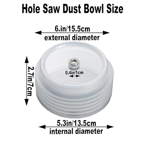 Drill Dust Collector Hole Elastic Sealing Drill Dust Collector Hole Saw Dust Catcher Cover Shockproof Drill Dust Collector for Power Tool Accessories (White)