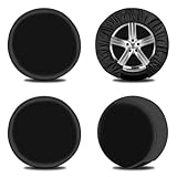 OutdoorLines Waterproof Spare Tire Covers Set of 4, UV-Proof Wheel Covers Windproof Tire Protector for RV, Jeep, Trailers, Camper, Van and Truck, Universal Fits Diameters 27'-29', Black