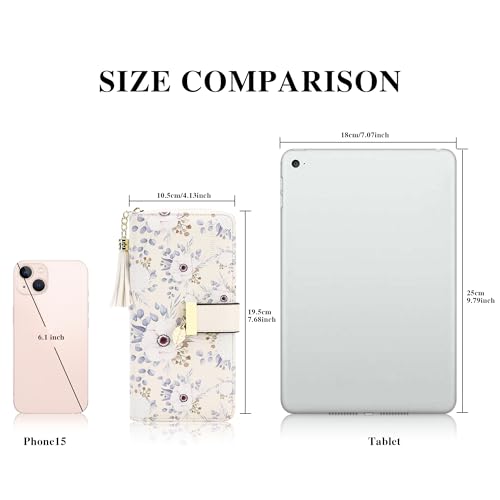 Image of RFID Wallets for Women with Multiple Card Slots and Cellphone Compartment, Womens Wallet, Hydrangea, Classical