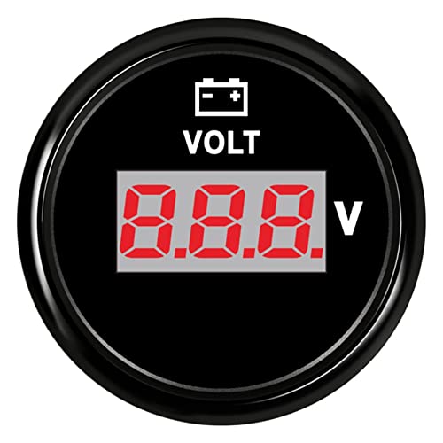 SENEHGMLP(売店) 52mm電圧メートルの海洋の自動電圧計8-16Vの自動車の車のボートのための防水ゲージ赤いバックライト12Vの自動車 自動車用電圧計(BN 832V)
