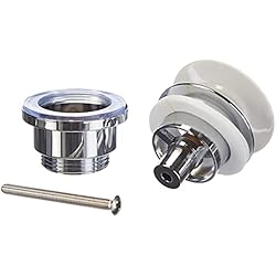 Valvula Automatica Fregadero Blanco Ibergrif, Desagües Lavabo Universal Con/Sin Rebosadero, Válvula Tapón Automatica Pop up, Blanco