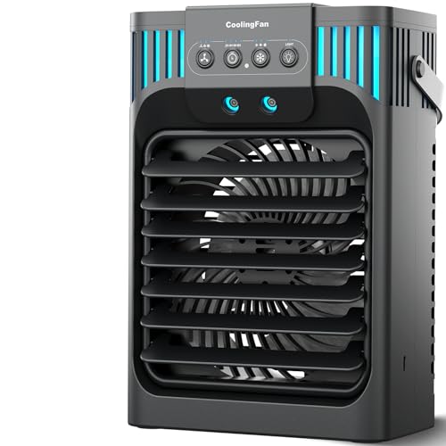 Portable Air Conditioners,LEAEYFE Upgraded 40oz Evaporative Mini Air Conditioner with Powerful 3 Mist &Speeds,7 Night Light & 2-8H Timer, Quiet,Portable ?3-IN-1 Cooling Fan for Bedroom Home Office