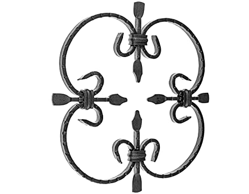Gal Industrial Schmiedeeisen Ornament 25x25 cm Gitter für Tore Zäune Fenstergitter aus Stabeisen 10x5 mm