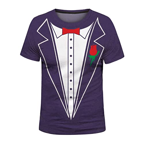 Tuxedo Shirt for Men Fashion Printed Crew Neck Short Sleeve Tshirt Casual Humor Vintage Party Prom Concert Streetwear3