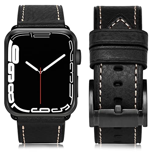 Image of HUAFIY Compatible for Apple Watch Bands 42mm 44mm45mm46mm 49mm 38mm 40mm41mm, Genuine Leather Band Strap for iWatch Series 11 /10 /9 /8,7,6,5,4,3,2,1, Ultra3 2 1