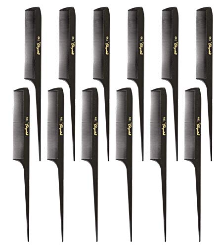 Krest Cleopatra 8-1/2 inch Rattail Combs Extra Fine Tooth. Rat Tail Model #441 Dark Brown. 1 Dozen