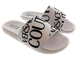 VERSACE JEANS COUTURE Womens White Logo Print Slide Sandals-EU38