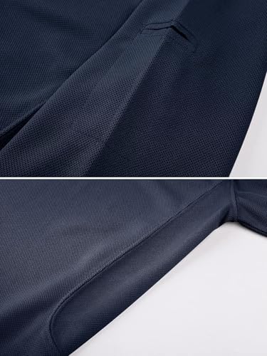 MAGCOMSEN Navy Blue Polo Shirts for Men T Shirts Short-Sleeve Hiking Shirts Hunting Shirt Tactical Shirts Navy L