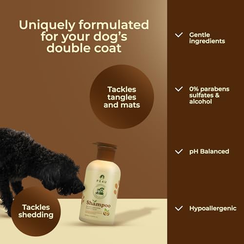 Image of Natural Anti-Shedding & Coat-Softening Pet Shampoo, Gentle Anti Shedding Shampoo for Dogs & Cats, Reduces Shedding, Softens Fur - 8.45 Fl Oz Dog Shampoo for Shedding - Deshedding Dog Shampoo