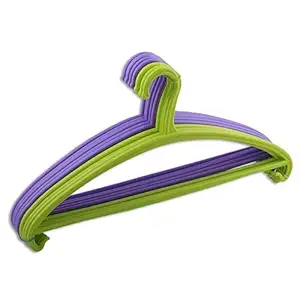 WEWEL 10 Pack Ultimate Clothes Hangers for Organized Wardrobe | Premium Hangers for Hanging Clothes (Crown Hanger)(Pink-Blue) (10)