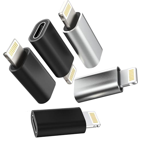 Image of C & E- Type C Female to Lightning Male Multi Colour Adapter for iPhone Connector Extender Convertor [5 Pack] Compatible with iPhone 14 /13 /12 /11 /Mini /Pro /ProMax, SE /XS /XR /X /8 /7 /6 /Plus, iPad & Airp0ds