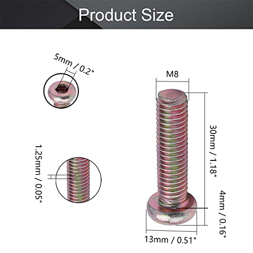 MroMax M8 x 30 mm, viti a testa piatta per mobili