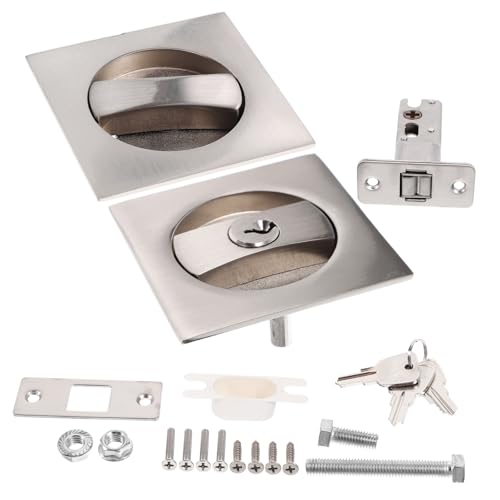 DOITOOL 1 Set Cerradura Invisible para Puerta Corredera con Llave Diseño Moderno para Privacidad en Dormitorios y Baños miniatura 1