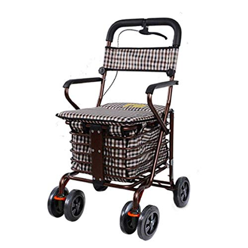 歩行器、シート付きショッピングトロリー/老人ショッピングカートトロリー/スチールフレーム高級フランネル大容量収納バスケット/高齢者用歩行器 kxtmm