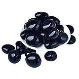 12PCS Natural Black Obsidian Crystal Stone,Polished Stone Set,Black Stones Bulk,for Healing, Yoga,Reiki, Meditation, Witchcraft and Home Decor (Black)