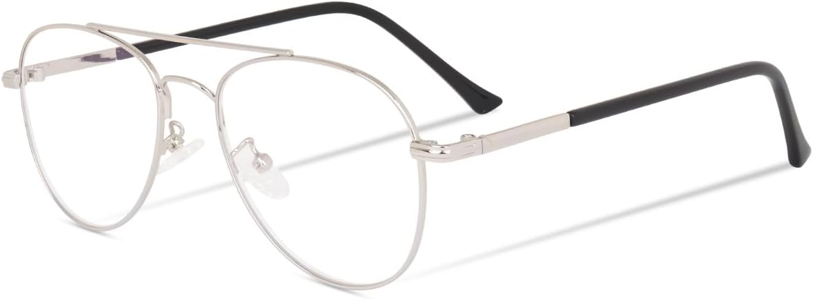 Poshh Eyewear Anti-glare Blue Light Blocking Glasses for Eye Protection from Computer, Laptop, Mobile, TV for Men and Women | Zero Power | Aviator Style