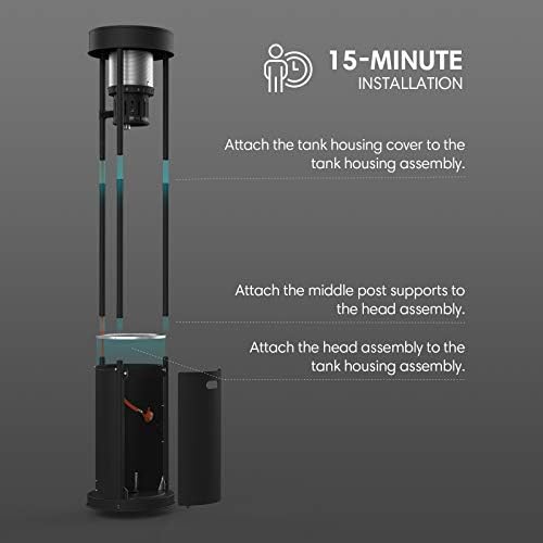 55,000 BTUs Outdoor Heaters 2 set for Patio Propane, Outdoor Patio Heaters with Wheels