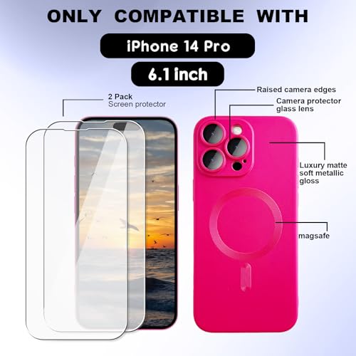 Coque antichoc iPhone 14 Pro rose magnétique résout les rayures écran et objectif