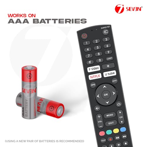 Image of 7SEVEN Compatible with Bpl Smart Led Tv Remote Control, Ensure Existing Original Remote Control Match Exactly Key-by-Key for Optimal Compatibility, AAA Battery Required
