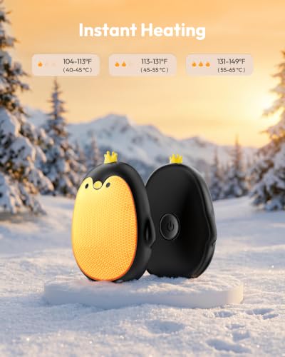 Gaiatop Magnetic Hand Warmers Rechargeable 2 Pack 3 Settings Cute Pocket Penguin Fast Hot - image 3