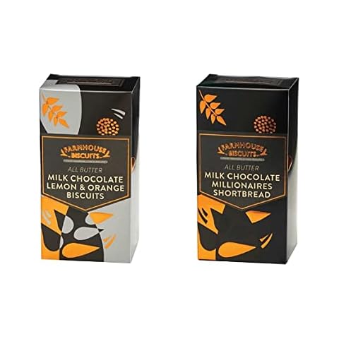 Farmhouse Biscuit - All Butter Milk Chocolate Lemon & Orange Biscuits and All Butter Milk Chocolate Millionaires Shortbread - Pack of 2 Cover