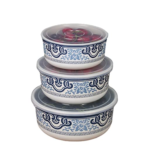 Set de 3 Tazones con Tapa Hermética de Melamina miniatura 4